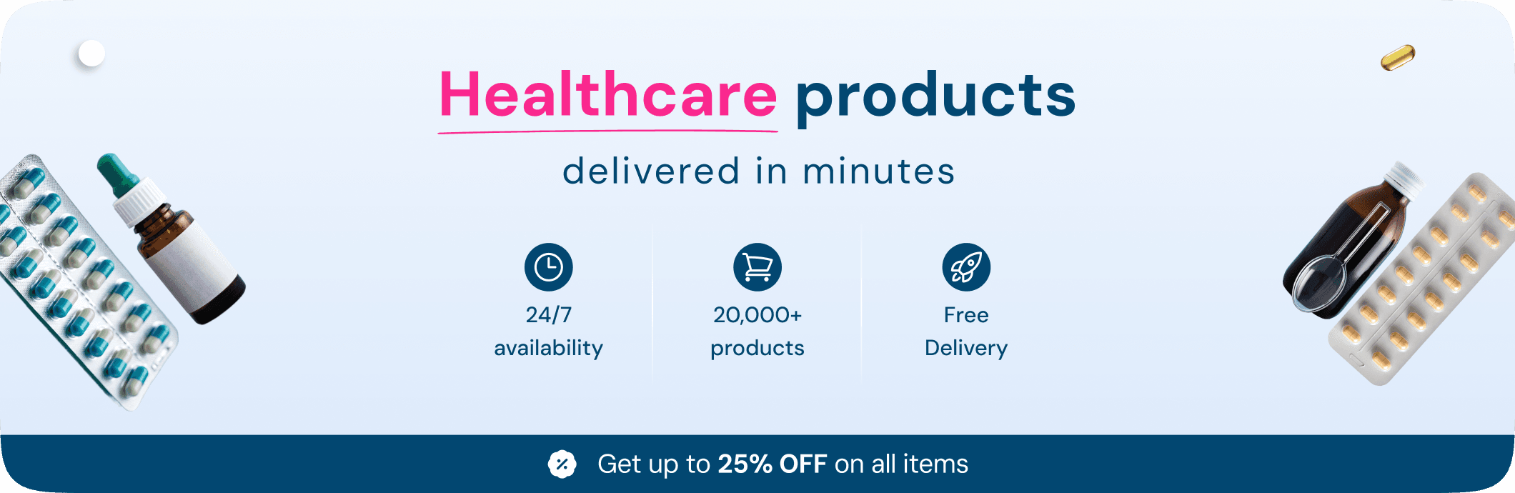 Healthcare products delivered in minutes
